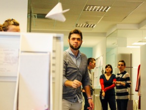 People playing in an office